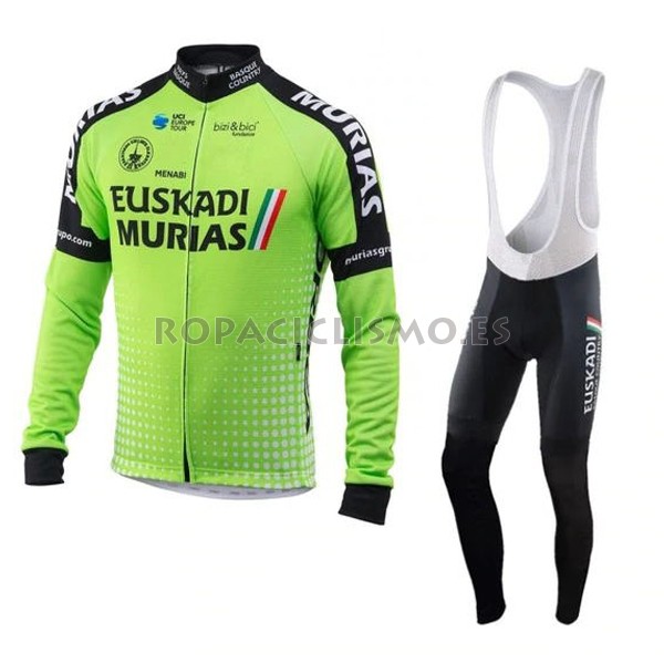 2018 Maillot Euskadi Murias Tirantes Mangas Largas Verde